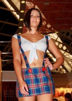 Девушка в нижнем белье на показе X'show 2014